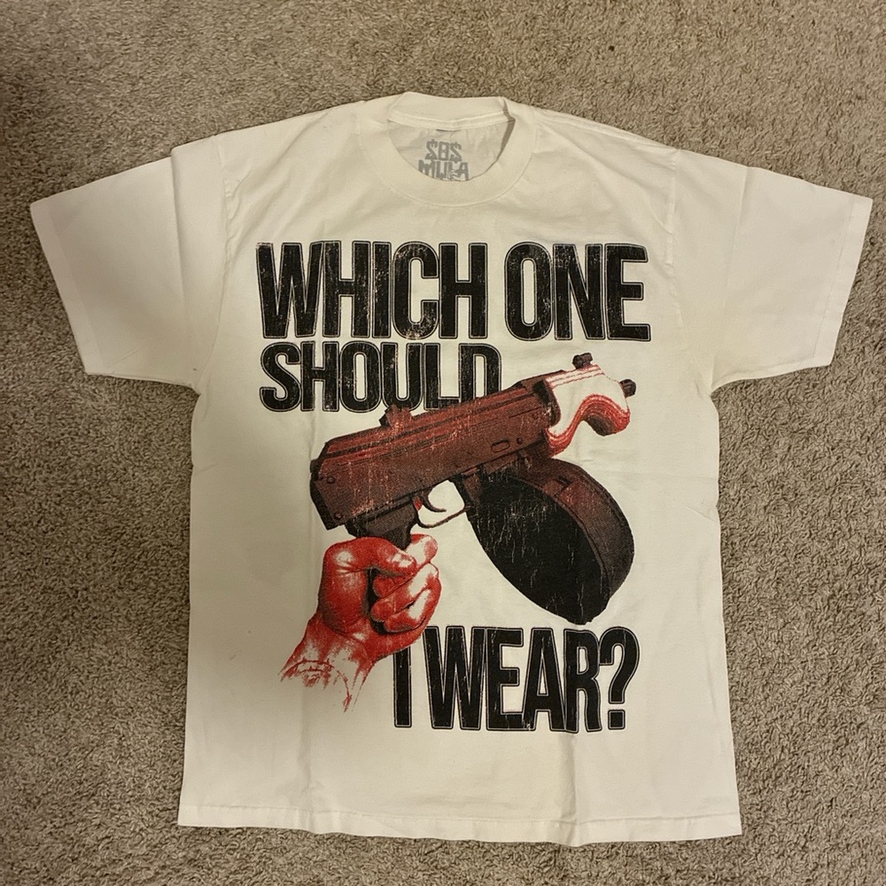 Red and White Short Sleeve Graphic Tees